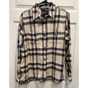 Carhartt Womens L 12 14 Plaid Rugged Flex Loose fit Midweight Flannel Shirt